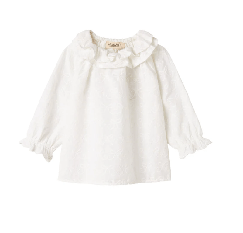 marmar copenhagen baby girl blouse - white bows 'tonello' - MarMar Copenhagen - Blouse