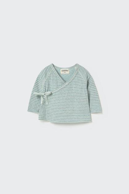matching knitted newborn kimono top + footie bottom set - misty blue by cozmo - My Little Cozmo - Matching Set