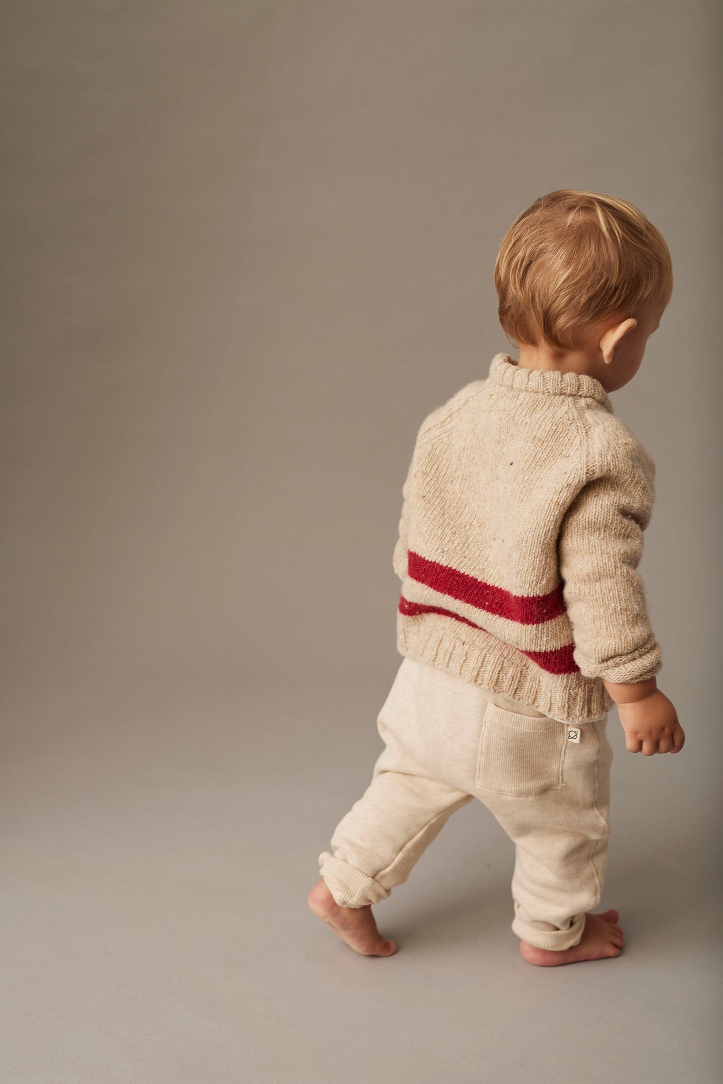 melange fleece knit pants - beige stone 'louis' - cozmo - My Little Cozmo - 