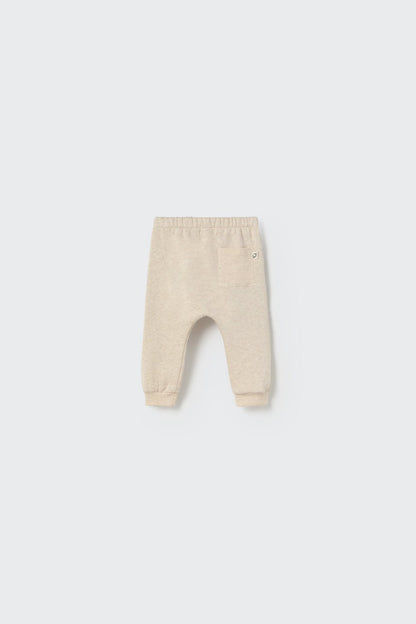 melange fleece knit pants - beige stone 'louis' - cozmo - My Little Cozmo - 