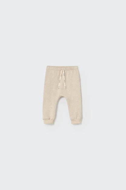 melange fleece knit pants - beige stone 'louis' - cozmo - My Little Cozmo - 