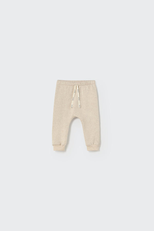 melange fleece knit pants - beige stone 'louis' - cozmo - My Little Cozmo - 