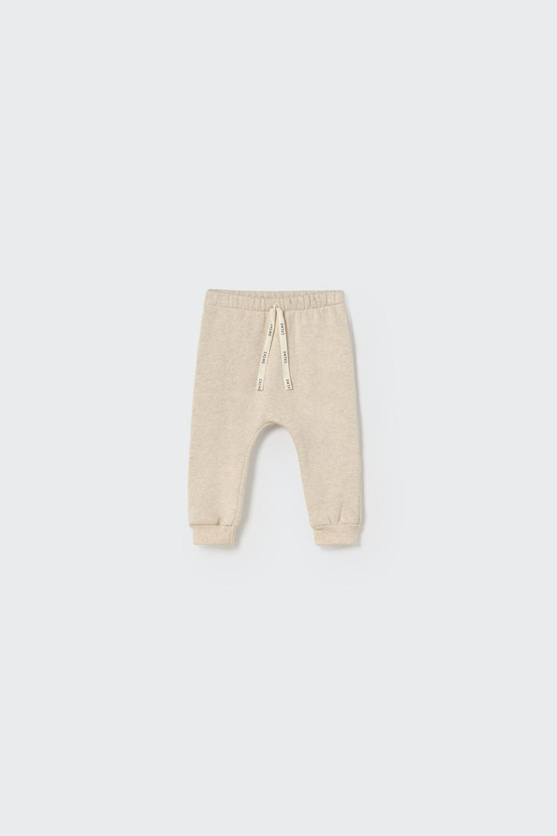 melange fleece knit pants - beige stone 'louis' - cozmo - My Little Cozmo - 