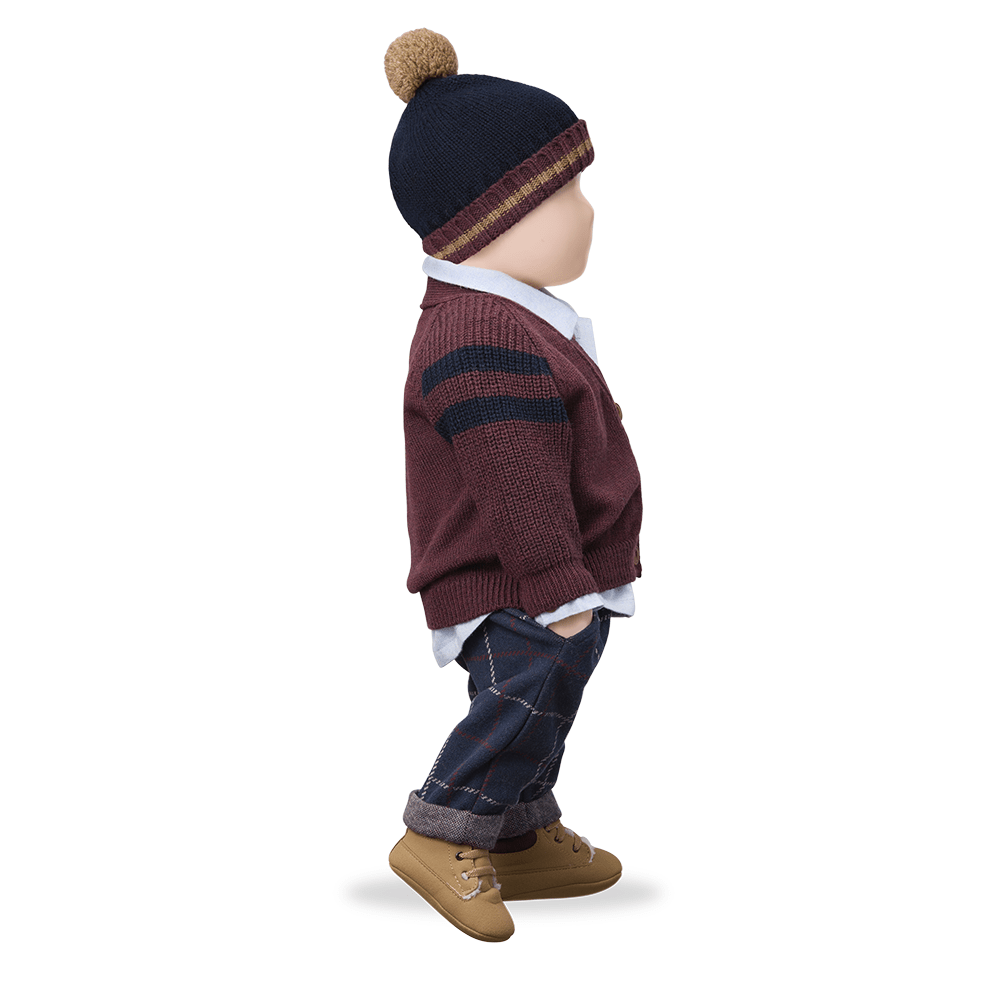 navy checked fleece pants 'robin' by +1 in the family - +1 in the family - Bottoms