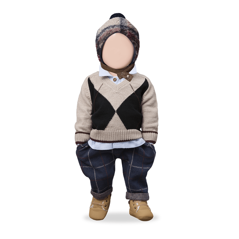 navy checked fleece pants 'robin' by +1 in the family - +1 in the family - Bottoms