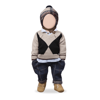 navy checked fleece pants 'robin' by +1 in the family - +1 in the family - Bottoms