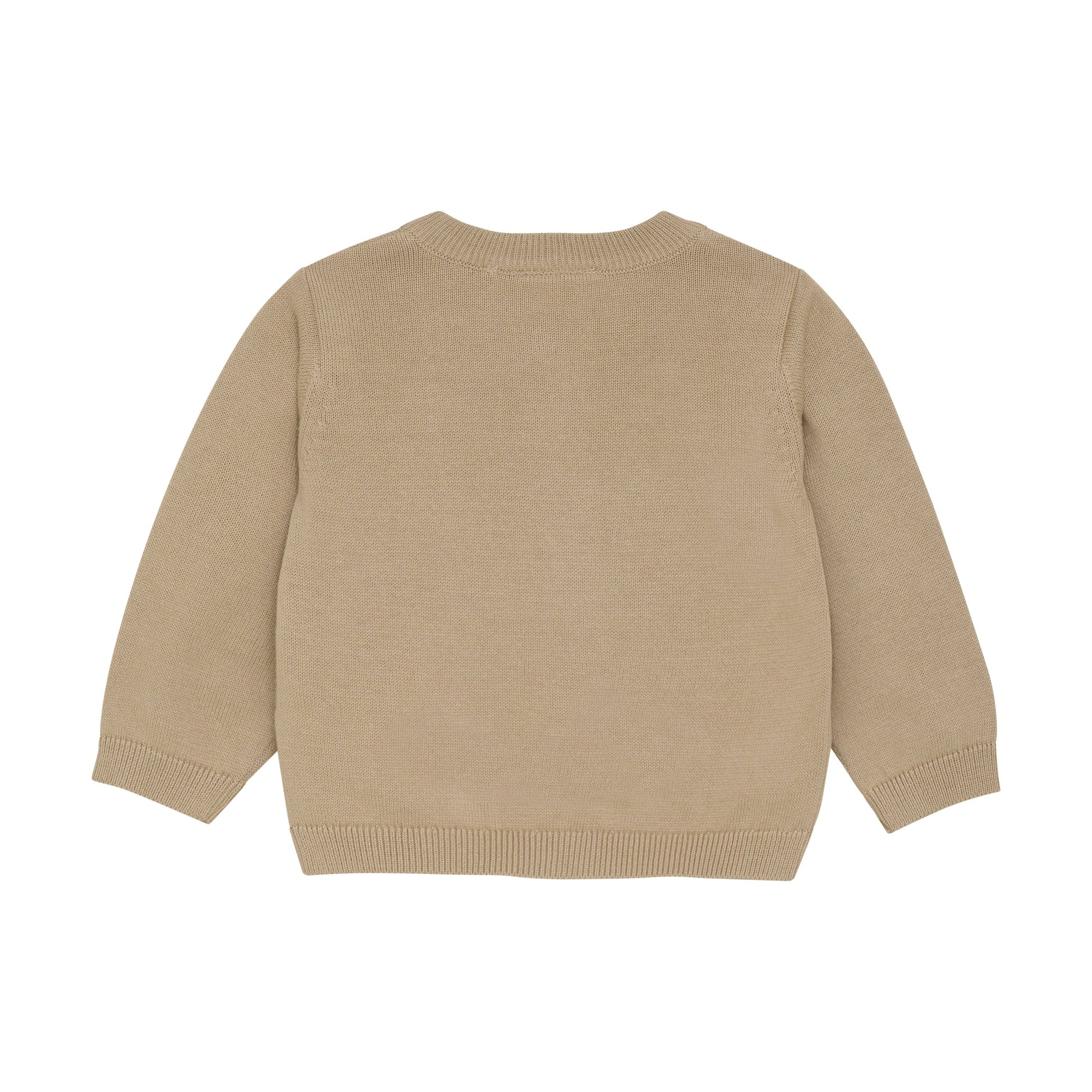 oxford tan knit cardigan - embroidered lions - MinyMo - MinyMo - 
