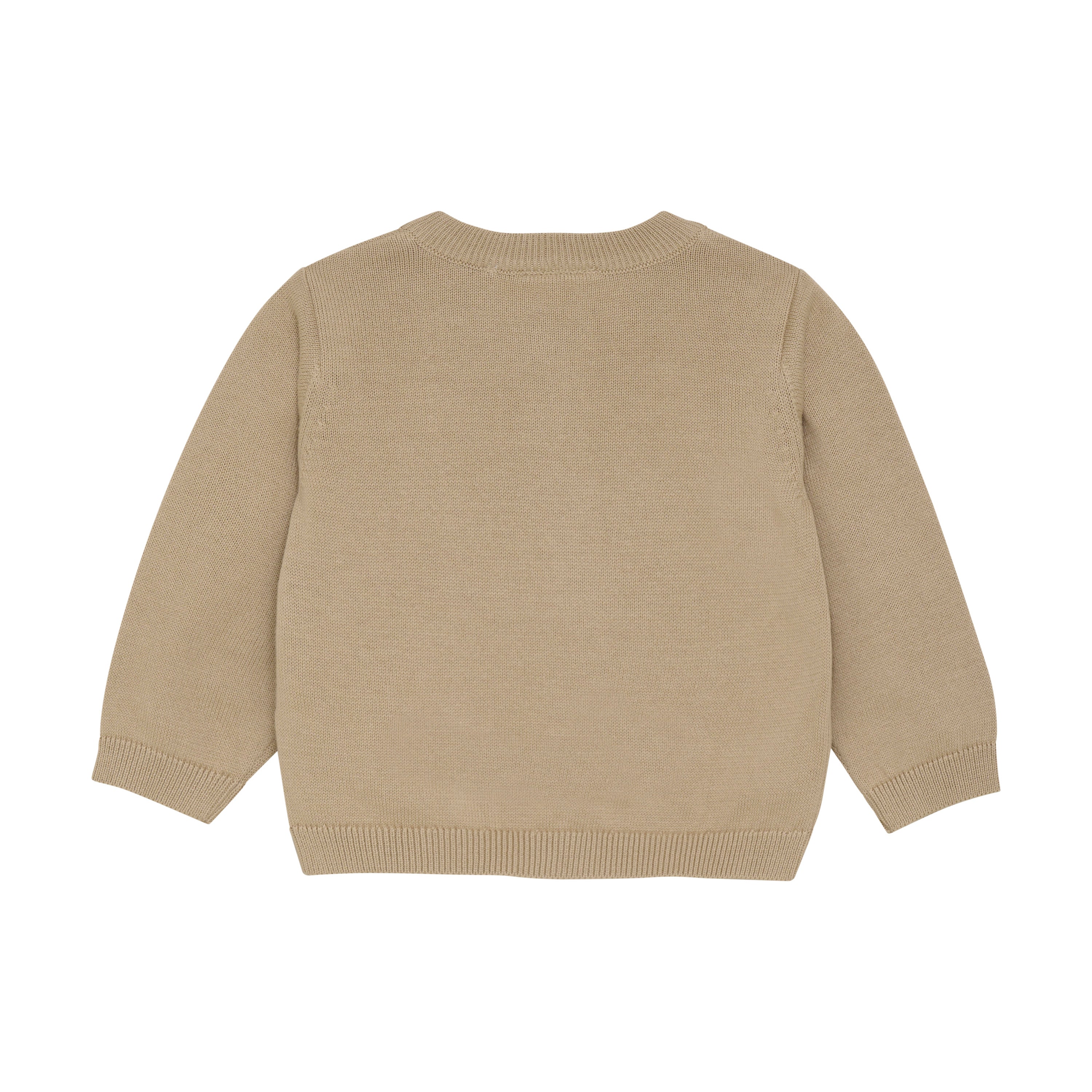 oxford tan knit cardigan - embroidered lions - MinyMo - MinyMo - 