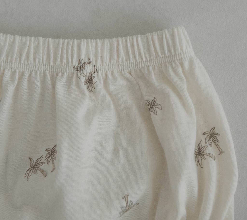 palm tree short sleeve + bloomer set - alo ivory - Peekaboo - Matching Set