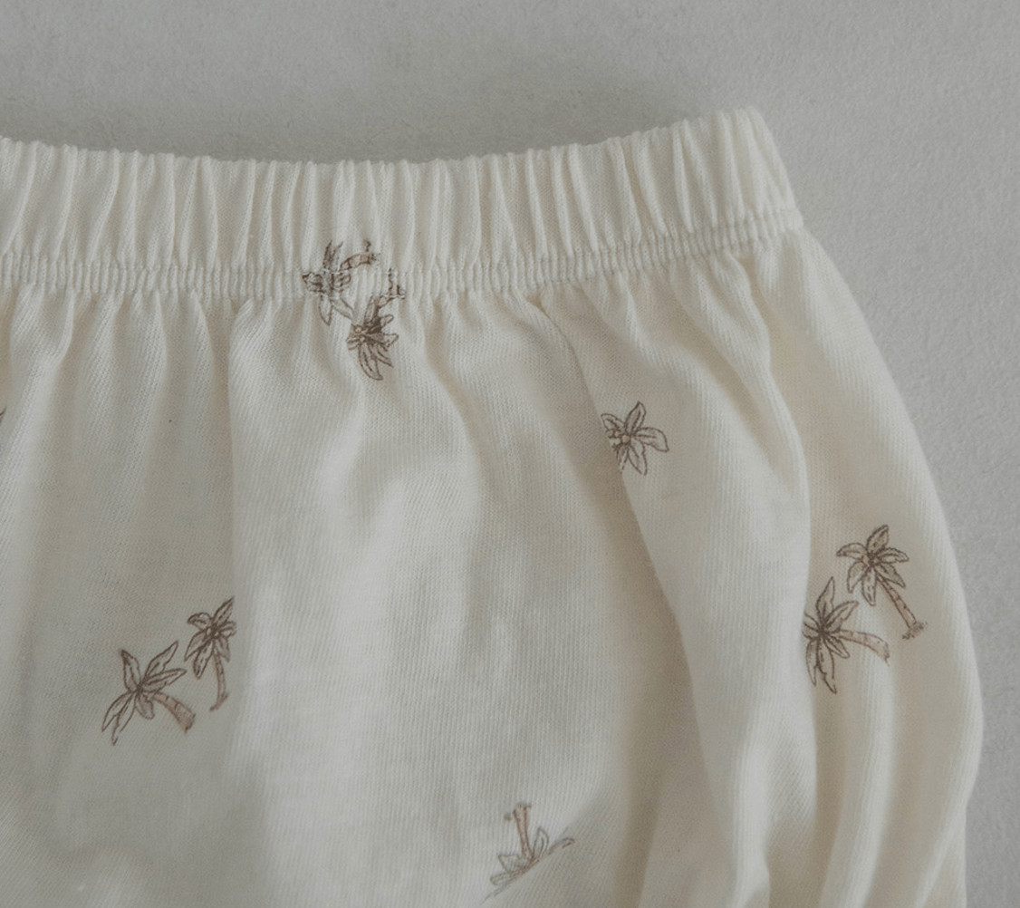 palm tree short sleeve + bloomer set - alo ivory - Peekaboo - Matching Set