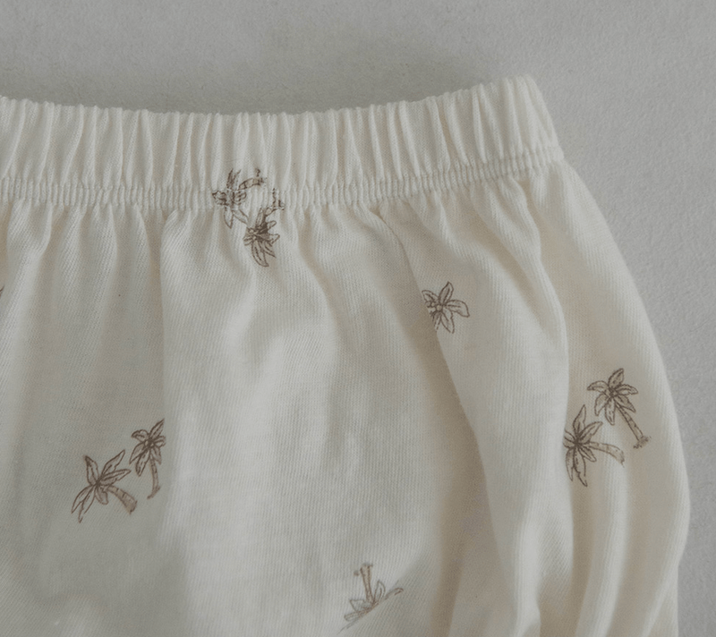 palm tree short sleeve + bloomer set - alo ivory - Peekaboo - Matching Set