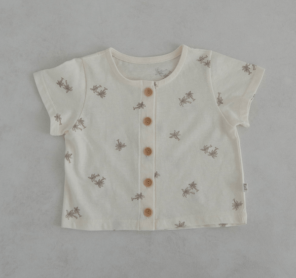 palm tree short sleeve + bloomer set - alo ivory - Peekaboo - Matching Set