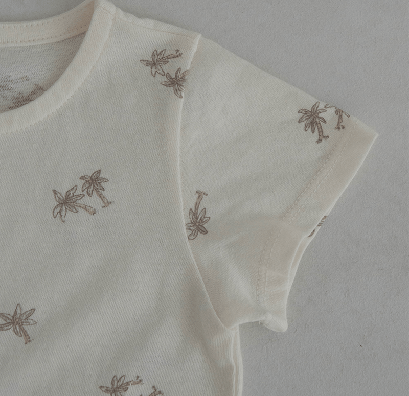 palm tree short sleeve + bloomer set - alo ivory - Peekaboo - Matching Set