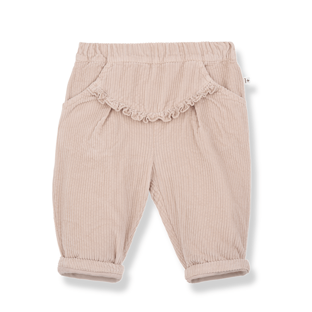 pink nude cordoroy lined pants - 'lucie' by +1 in the family - +1 in the family - Bottoms