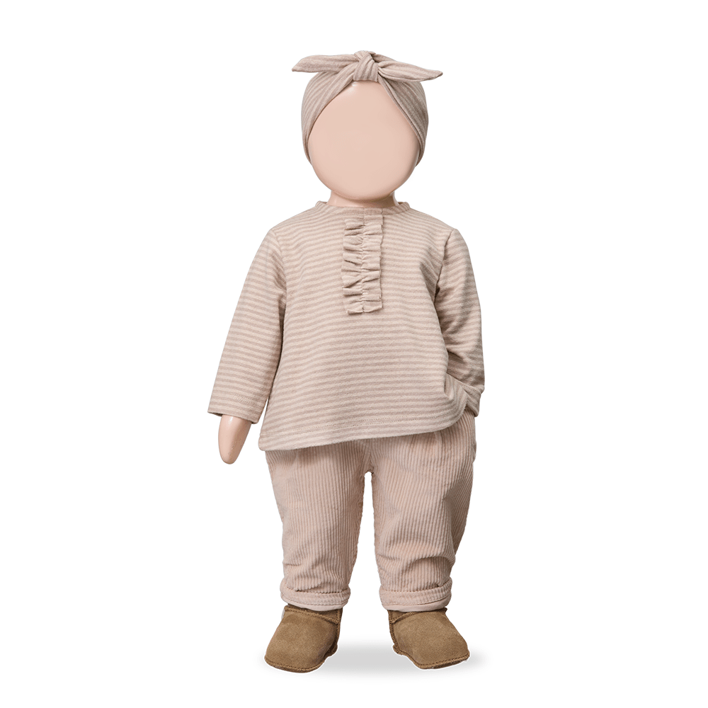 pink nude cordoroy lined pants - 'lucie' by +1 in the family - +1 in the family - Bottoms