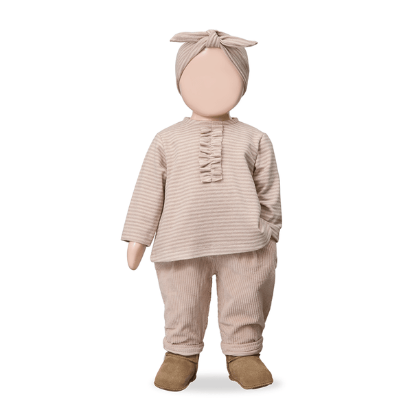 pink nude cordoroy lined pants - 'lucie' by +1 in the family - +1 in the family - Bottoms