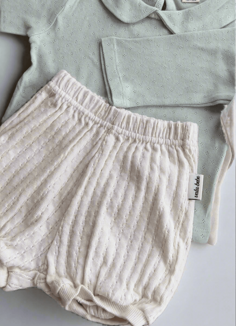 pointelle bloomers - chocolate & ivory "coy" - Valu Bebe - Bloomers