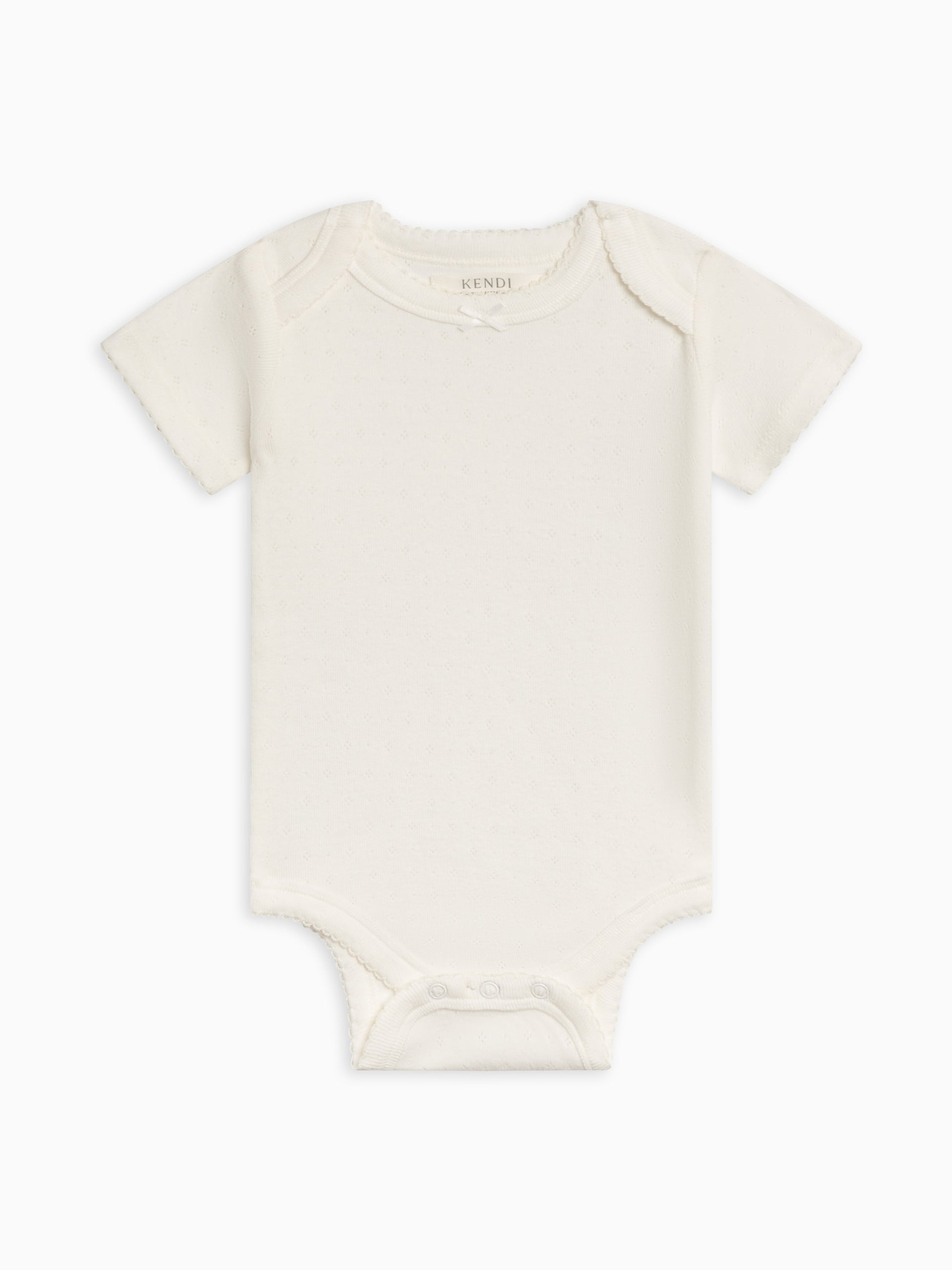 pointelle short sleeve bodysuit - josie coconut - Colored Organics - One - piece