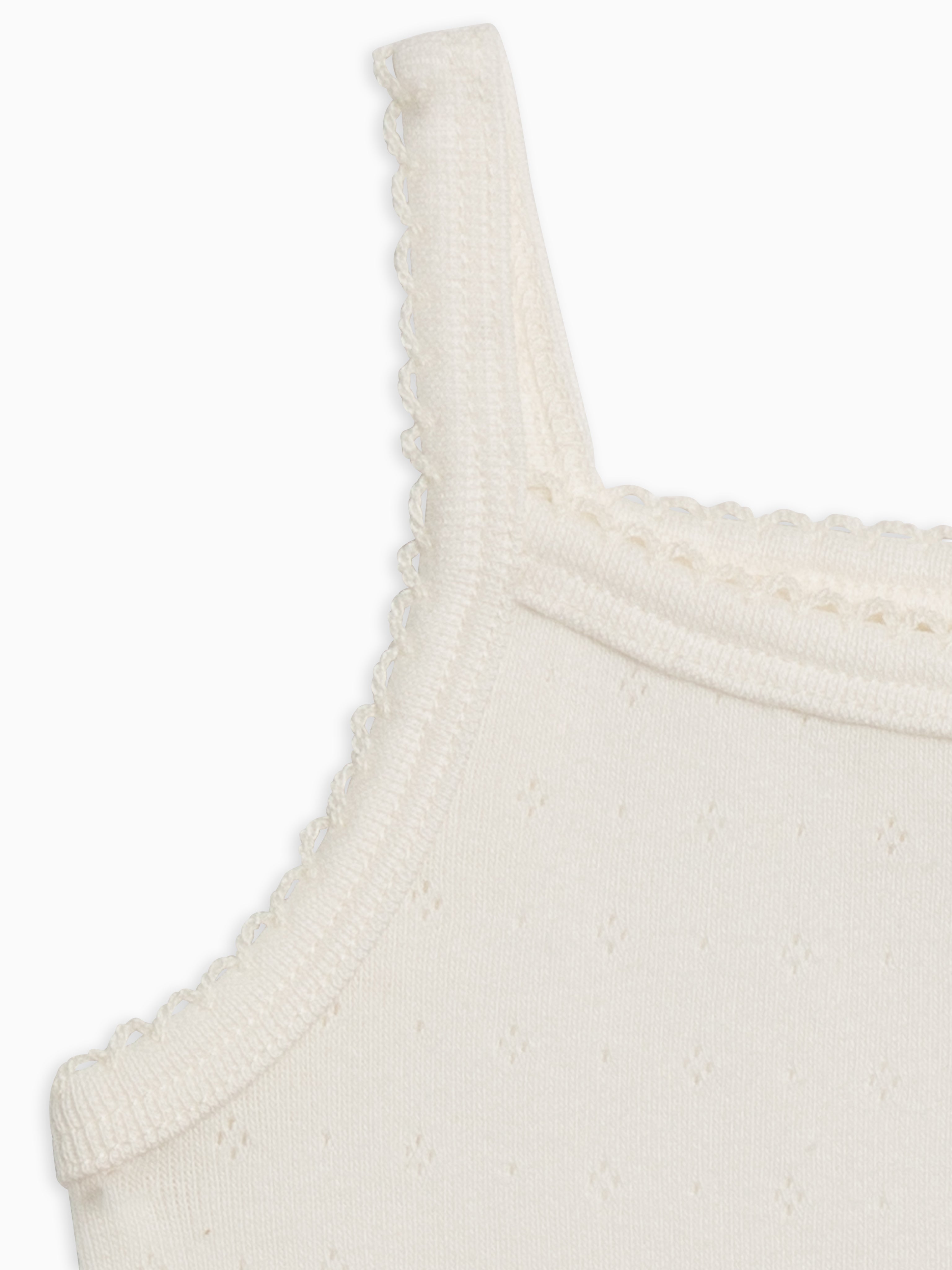 pointelle tank bodysuit - coconut "eva' - Colored Organics - One - piece