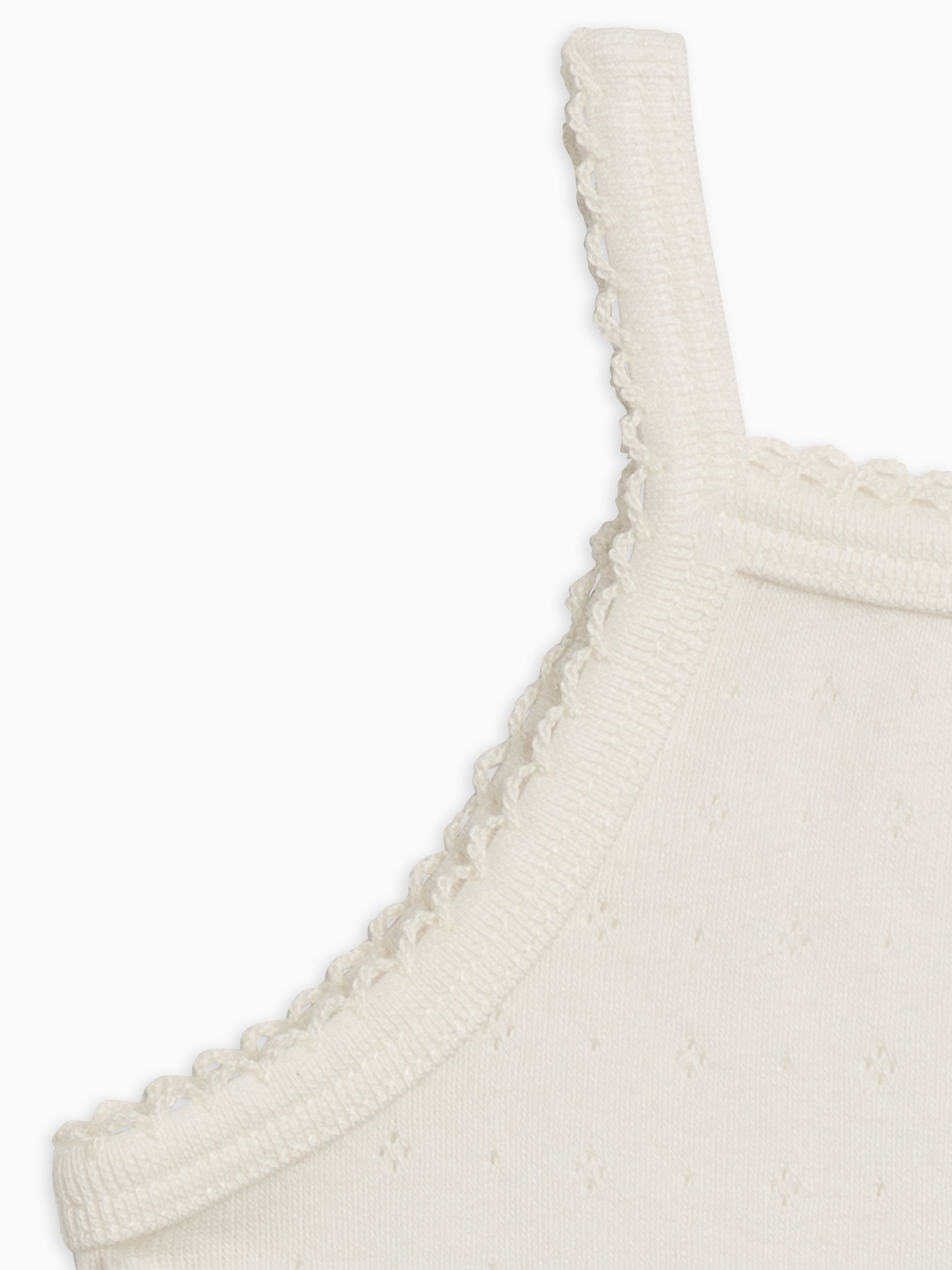 pointelle tank top - coconut "iris" - Colored Organics - Top