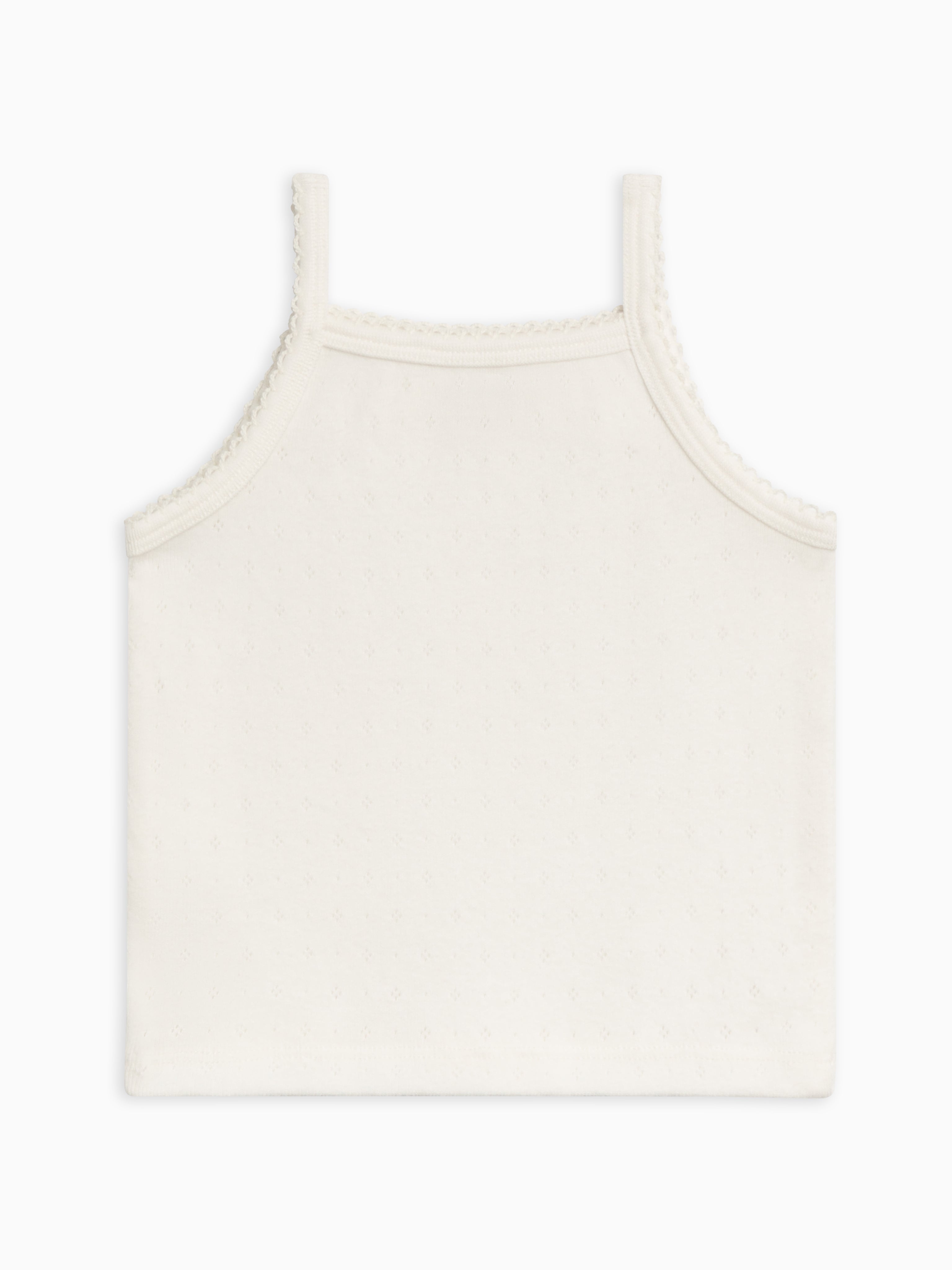 pointelle tank top - coconut "iris" - Colored Organics - Top