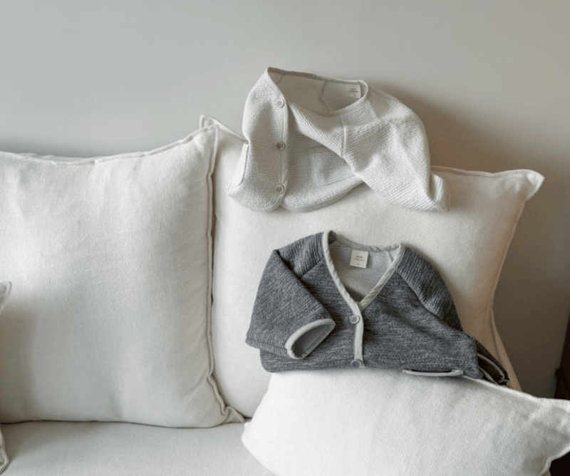 powder cream long sleeve cardigan - Bebehholic - 
