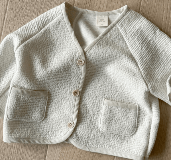 powder cream long sleeve cardigan - Bebehholic - 