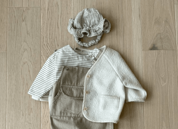 powder cream long sleeve cardigan - Bebehholic - 