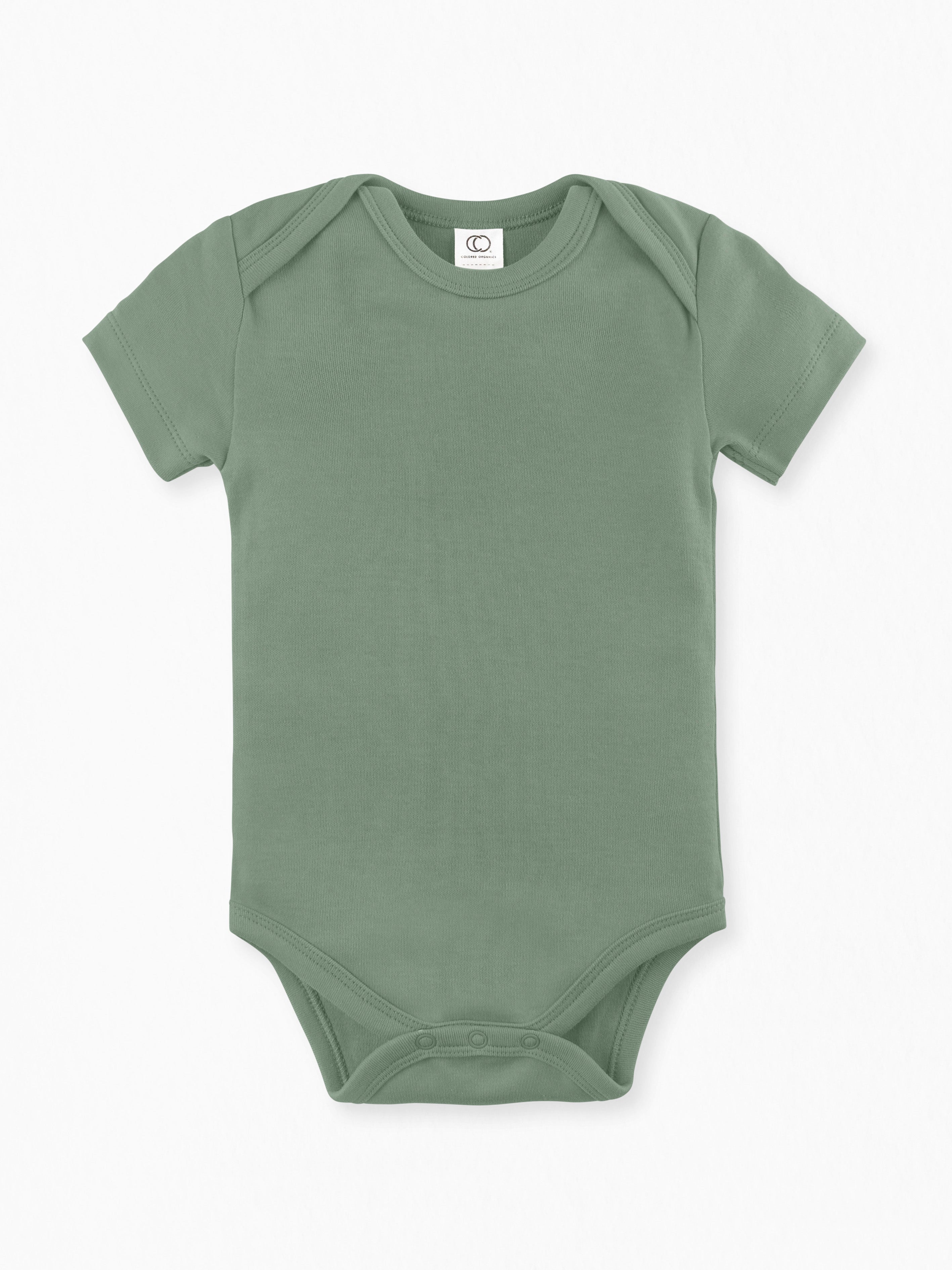 short sleeve bodysuit - thyme "classic" - Colored Organics - 