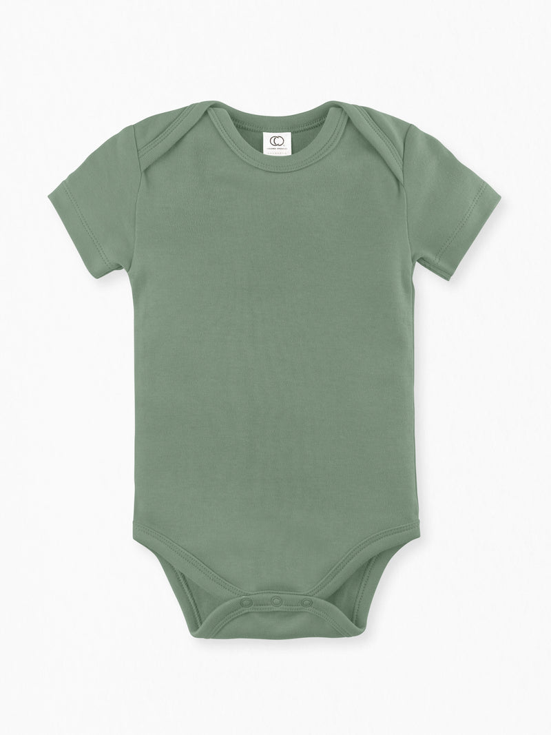 short sleeve bodysuit - thyme "classic" - Colored Organics - 
