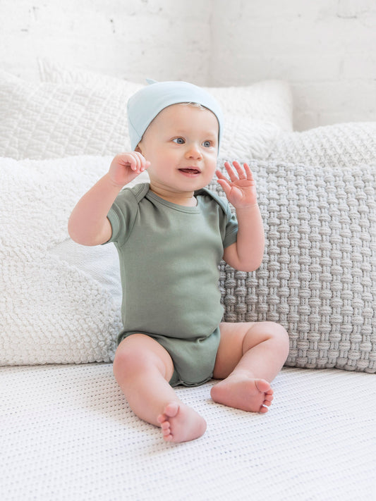 short sleeve bodysuit - thyme "classic" - Colored Organics - 