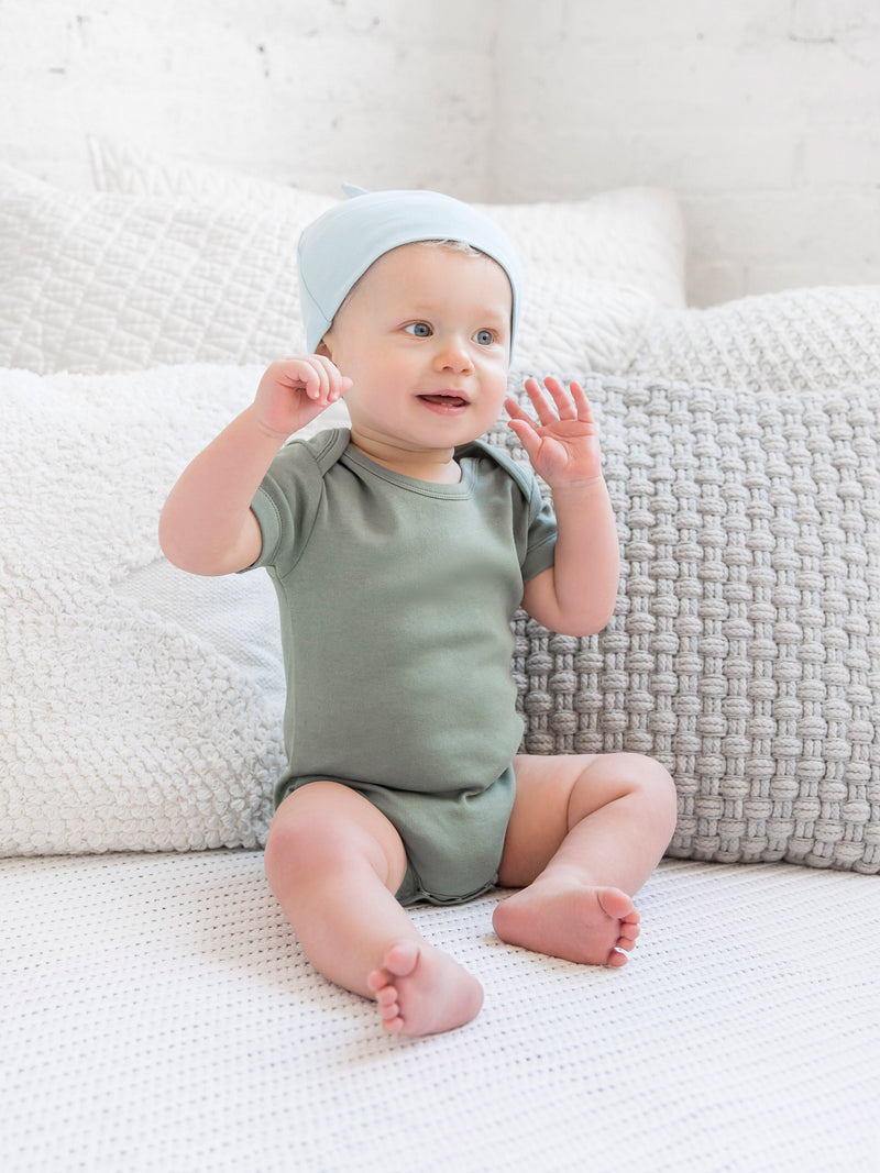 short sleeve bodysuit - thyme "classic" - Colored Organics - 