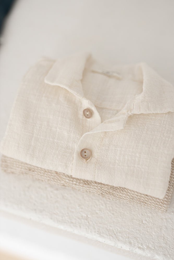 short sleeve gauze polo - ercu 'guido' - +1 in the family - 
