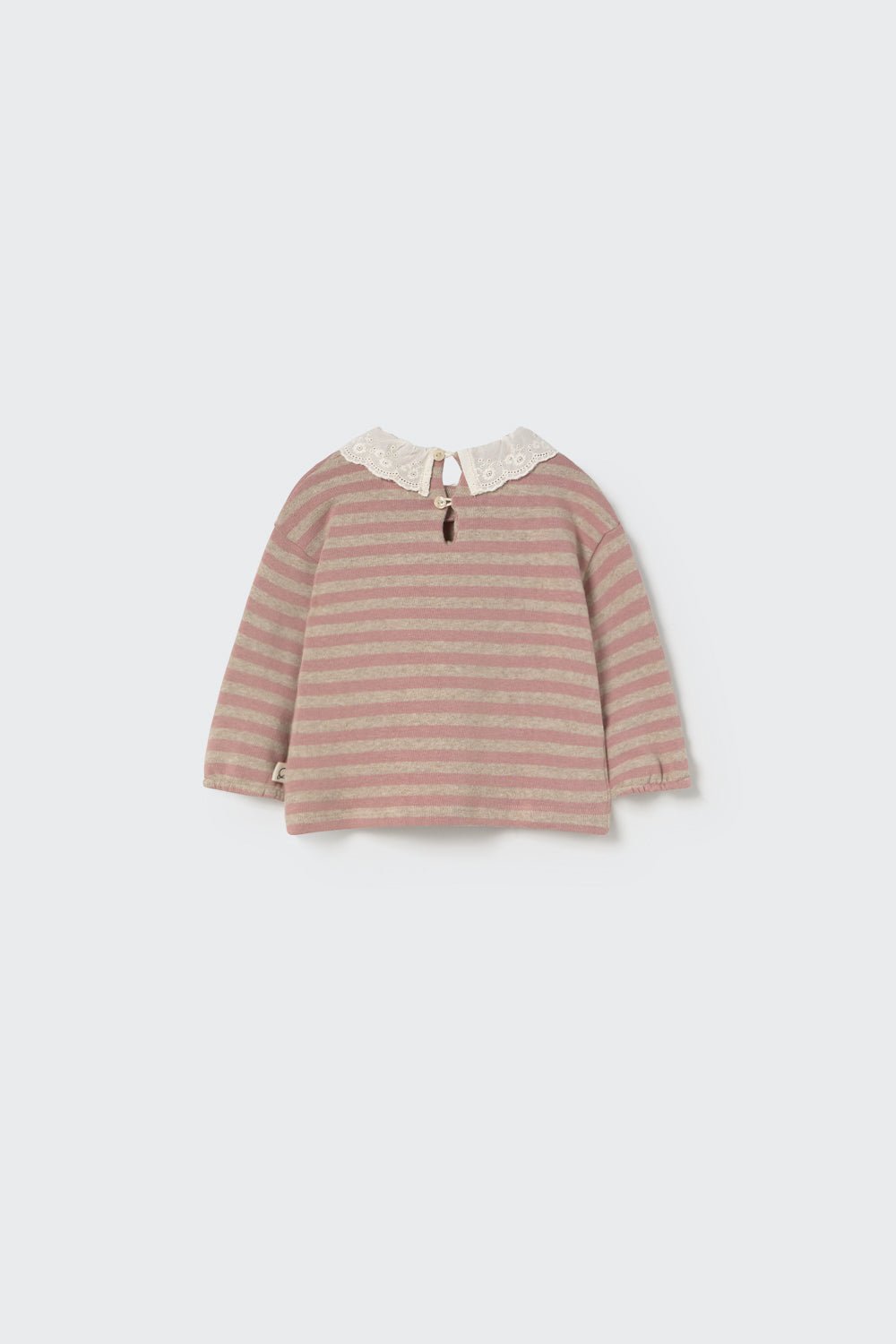 silver pink stripe knit + lace collar sweater - 'samar' by cozmo - My Little Cozmo - 