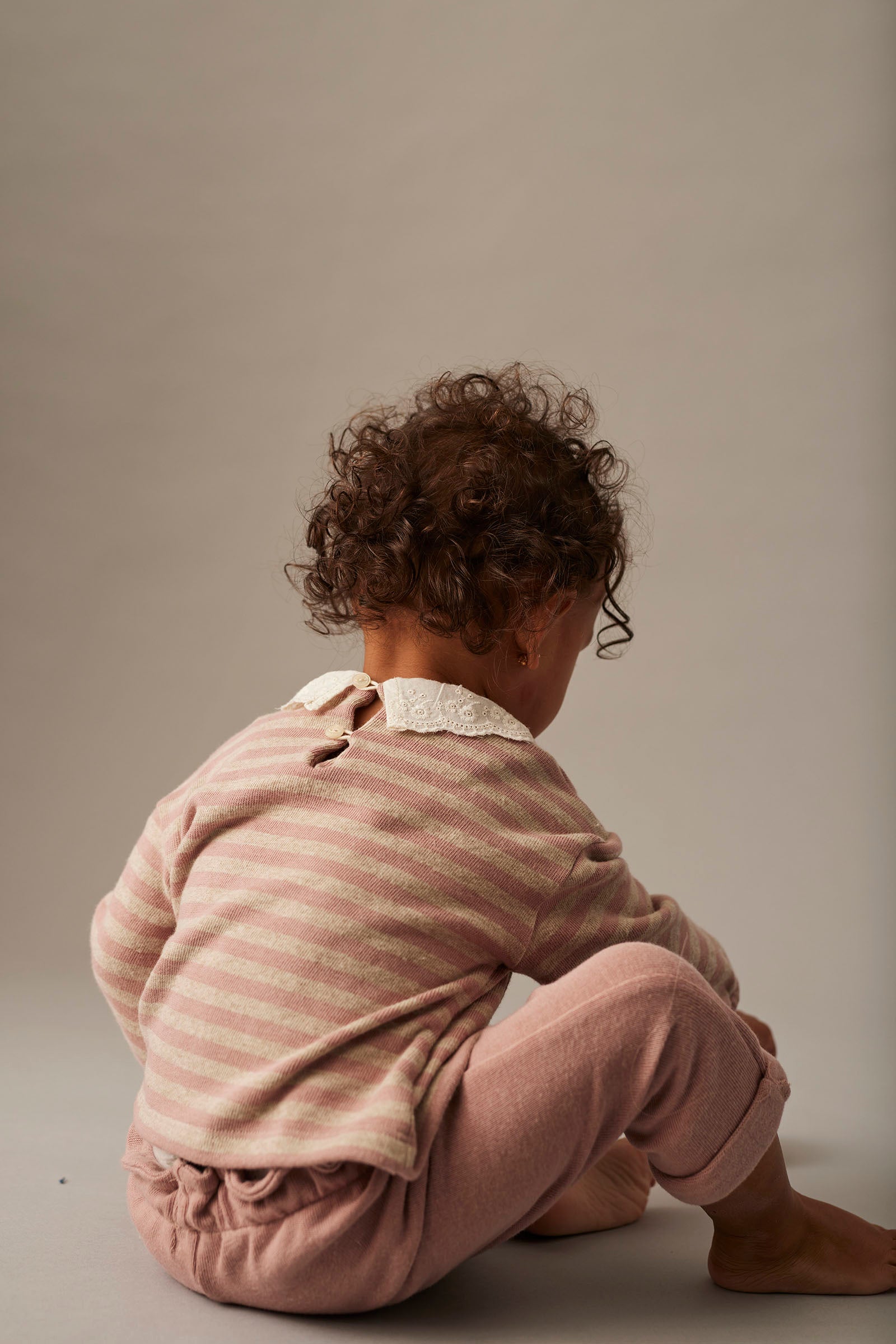 silver pink stripe knit + lace collar sweater - 'samar' by cozmo - My Little Cozmo - 