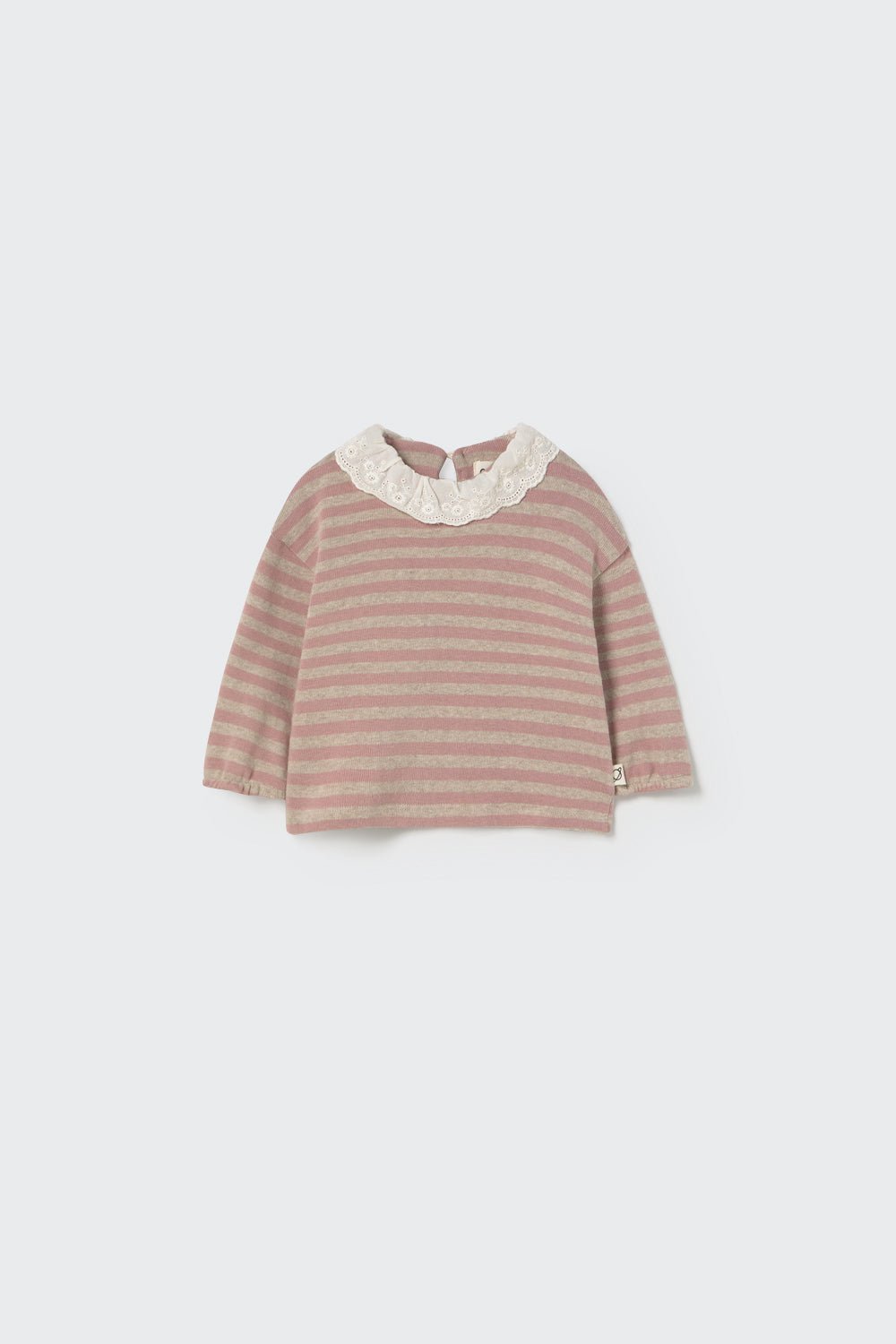 silver pink stripe knit + lace collar sweater - 'samar' by cozmo - My Little Cozmo - 