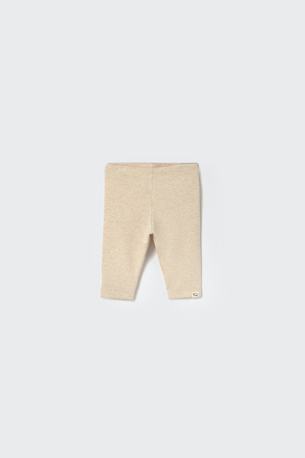 soft knit cotton ribbed baby leggings - stone - cozmo - My Little Cozmo - 