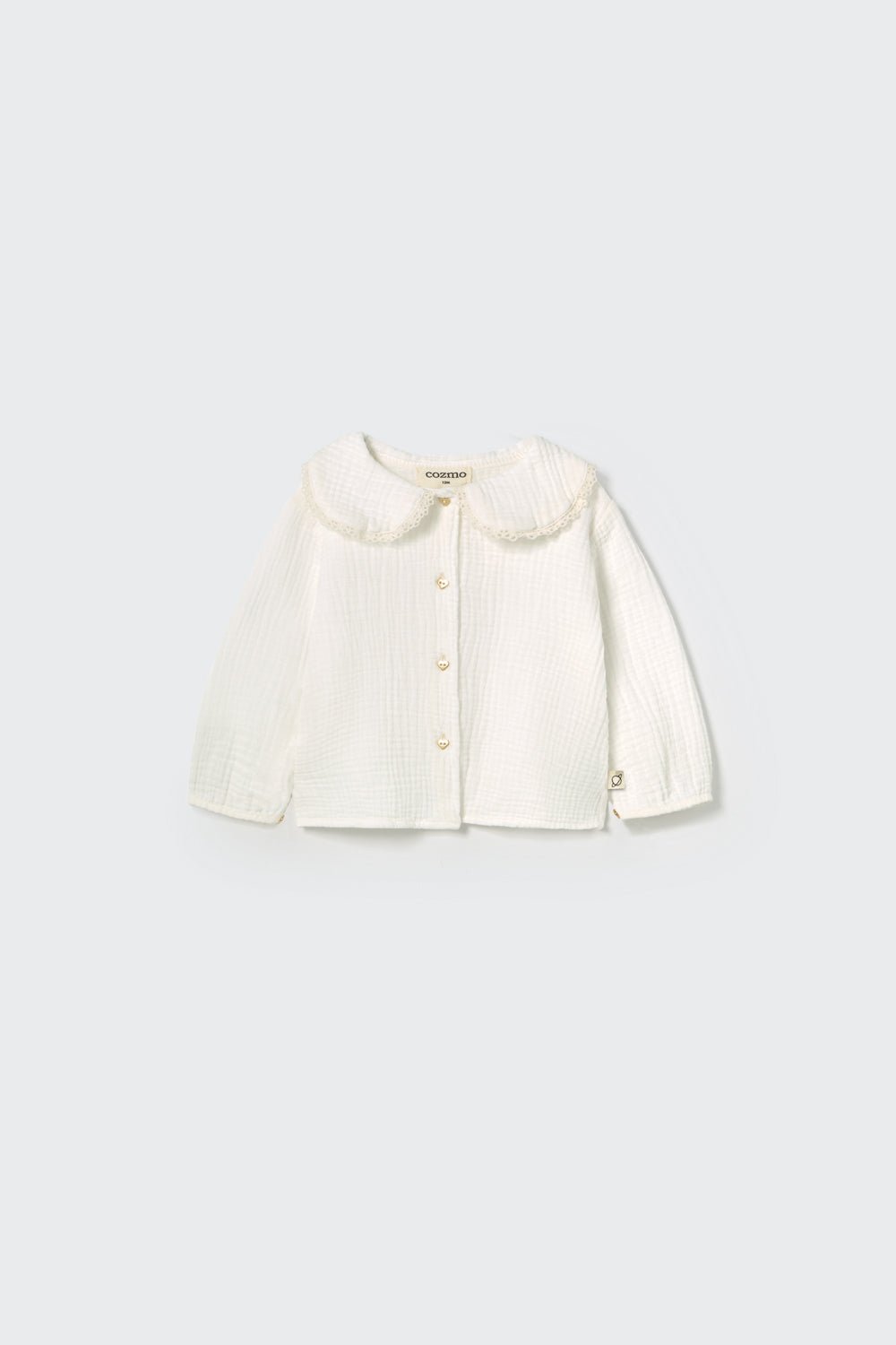 soft textured collared blouse - white 'praga' - cozmo - My Little Cozmo - 