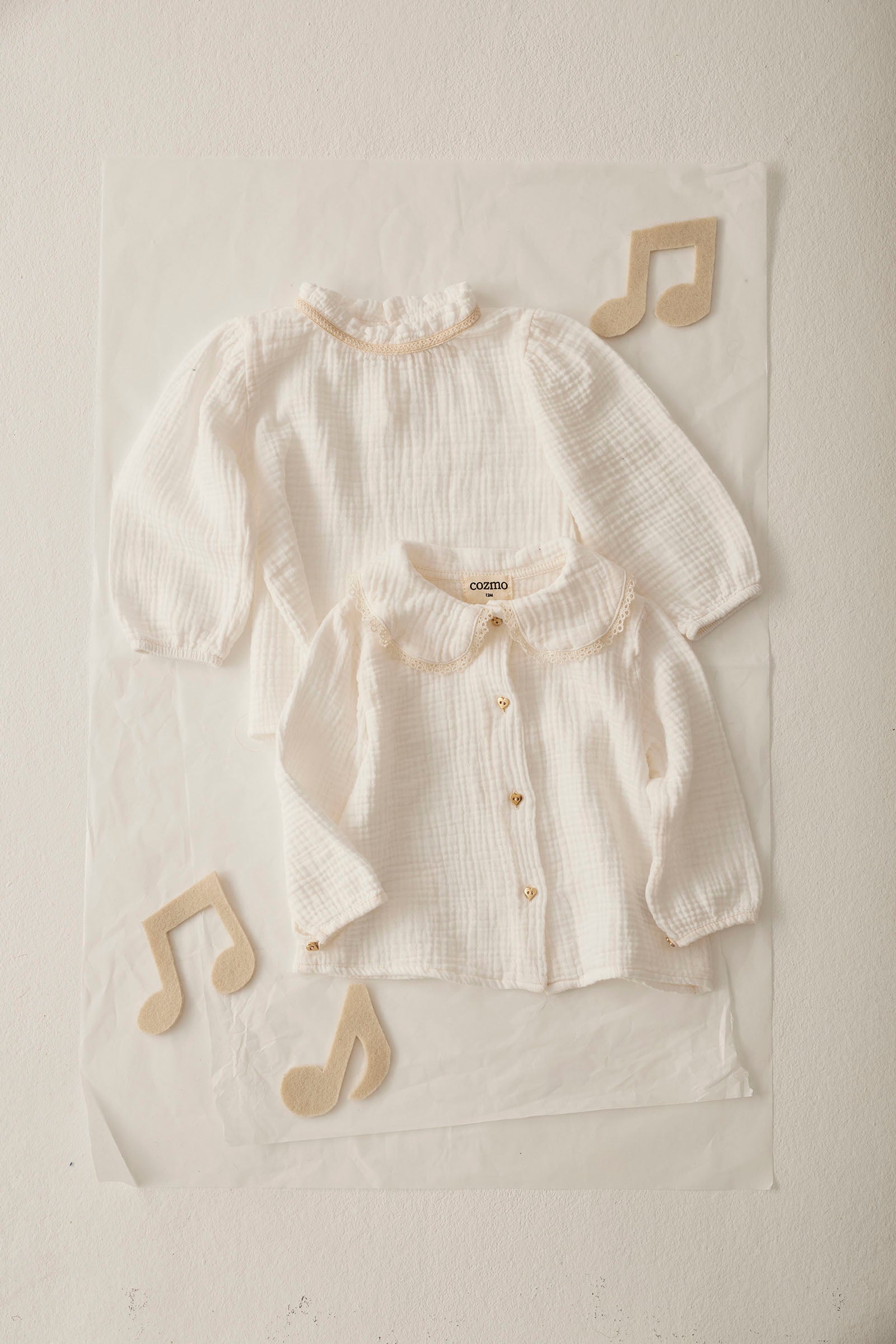 soft textured collared blouse - white 'praga' - cozmo - My Little Cozmo - 