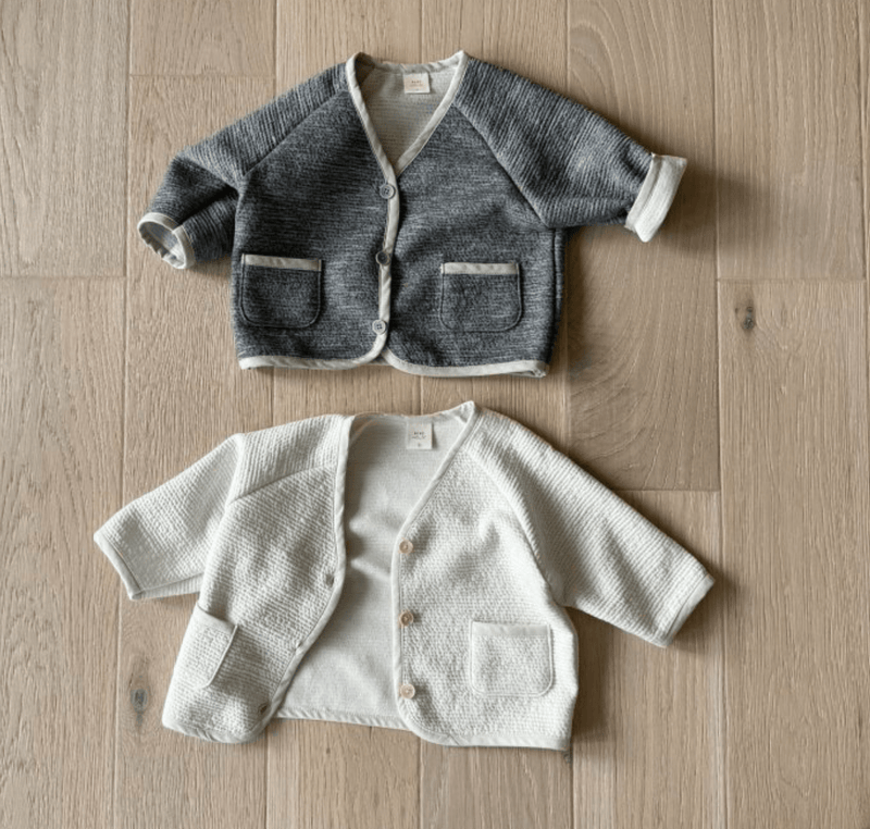 storm grey long sleeve cardigan - Bebehholic - Sweater + Jacket