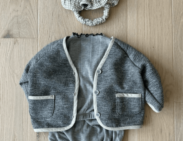 storm grey long sleeve cardigan - Bebehholic - Sweater + Jacket