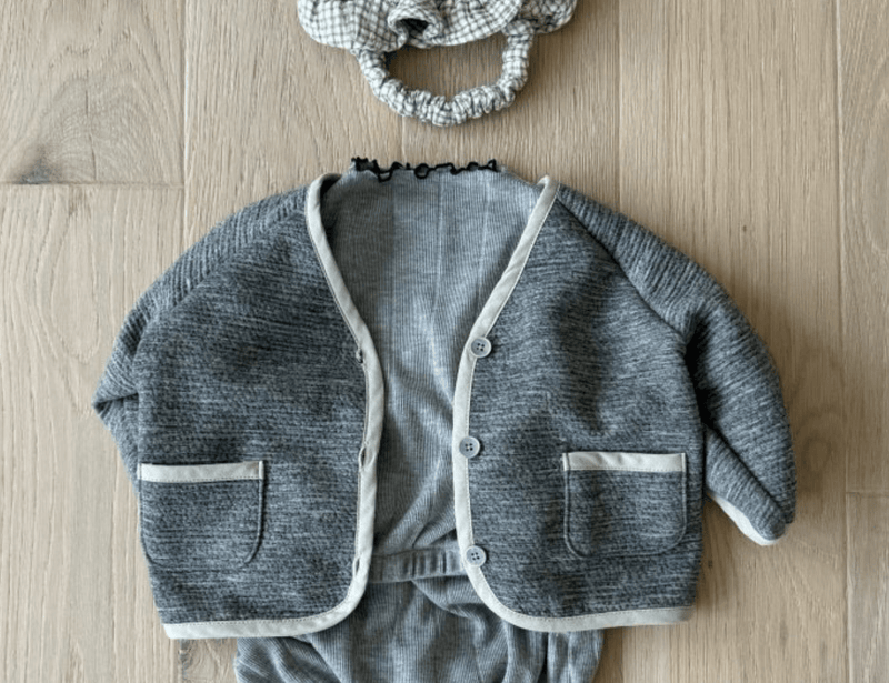 storm grey long sleeve cardigan - Bebehholic - Sweater + Jacket
