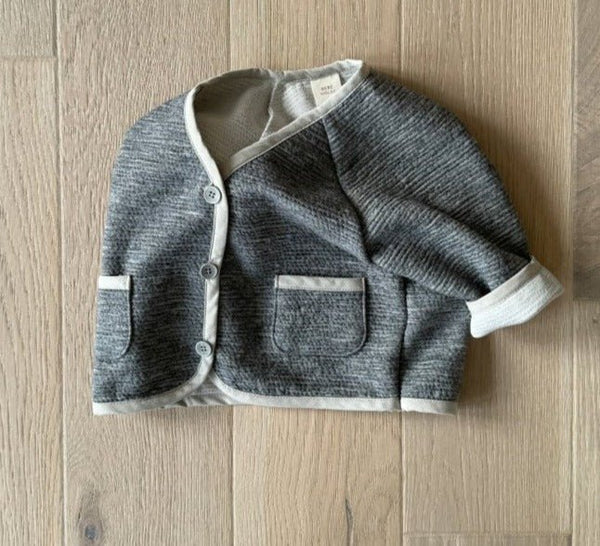 storm grey long sleeve cardigan - Bebehholic - Sweater + Jacket