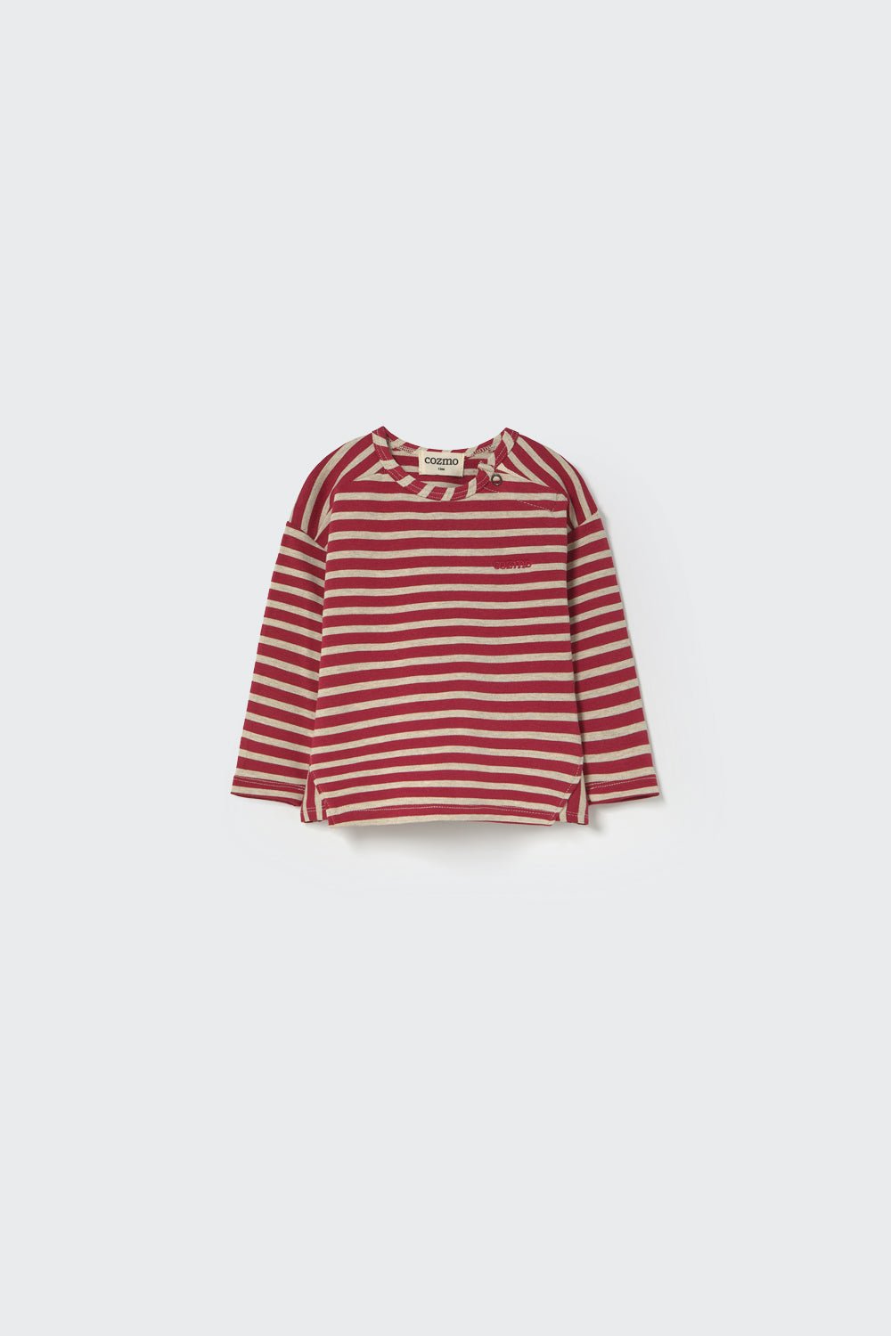 striped elastic fleece t-shirt - burgundy 'joel' - cozmo - My Little Cozmo - 