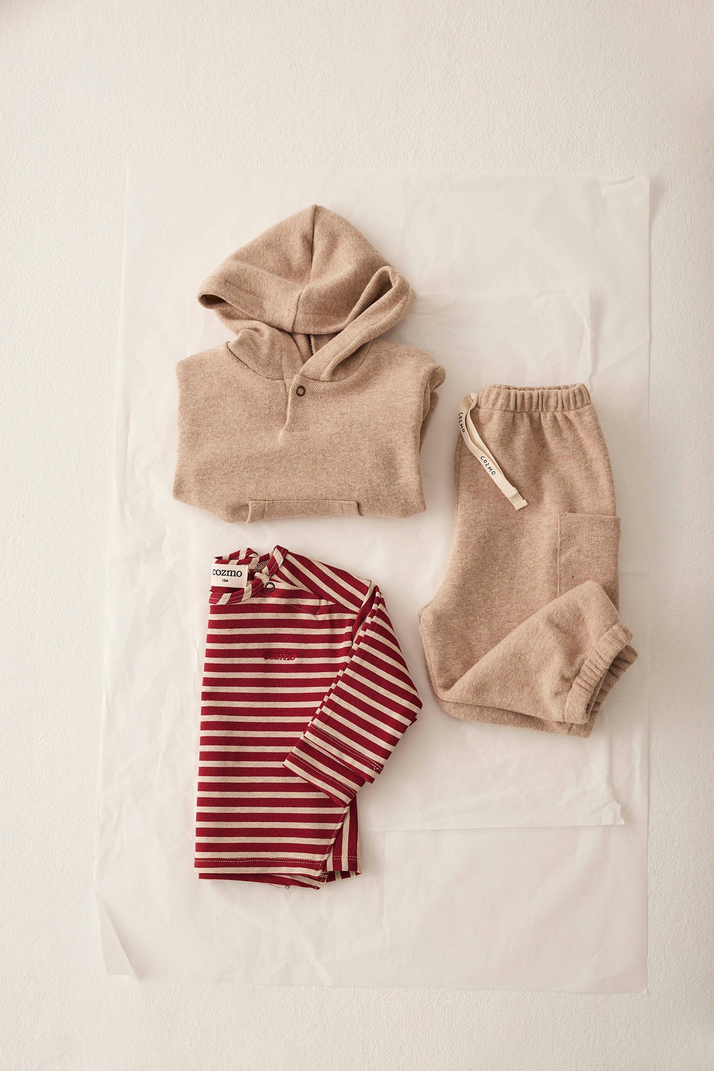 striped elastic fleece t-shirt - burgundy 'joel' - cozmo - My Little Cozmo - 