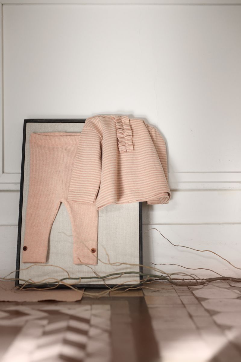 striped nude longsleeve girly t-shirt - 'ulla' by +1 in the family - +1 in the family - Top