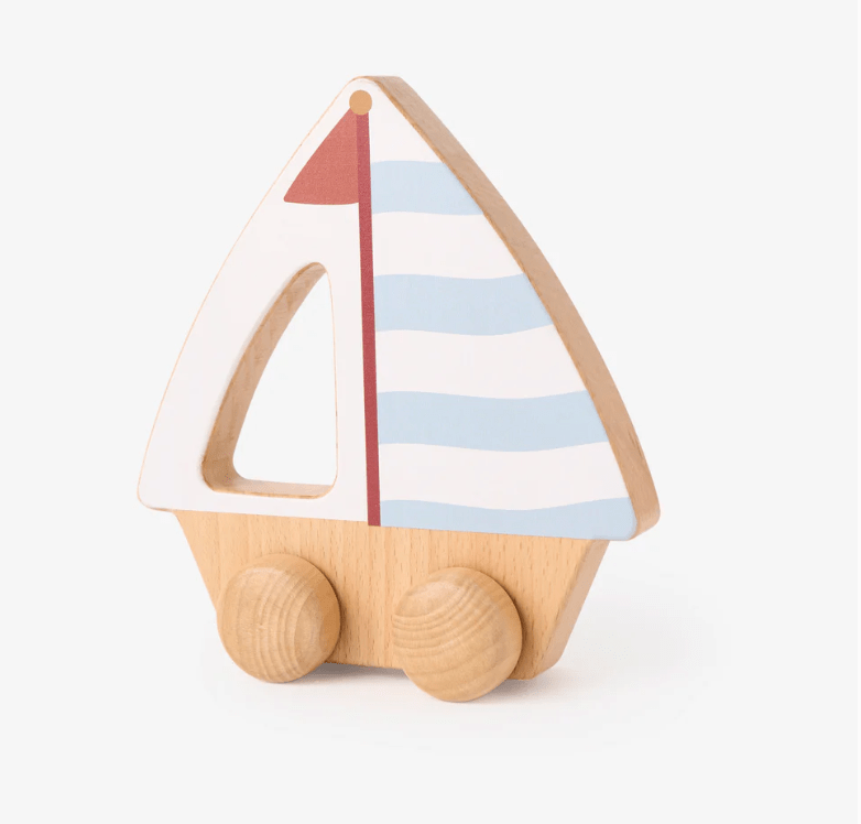 wooden push toy - sailboat - Elegant Baby - Toy