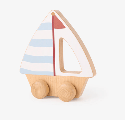 wooden push toy - sailboat - Elegant Baby - Toy